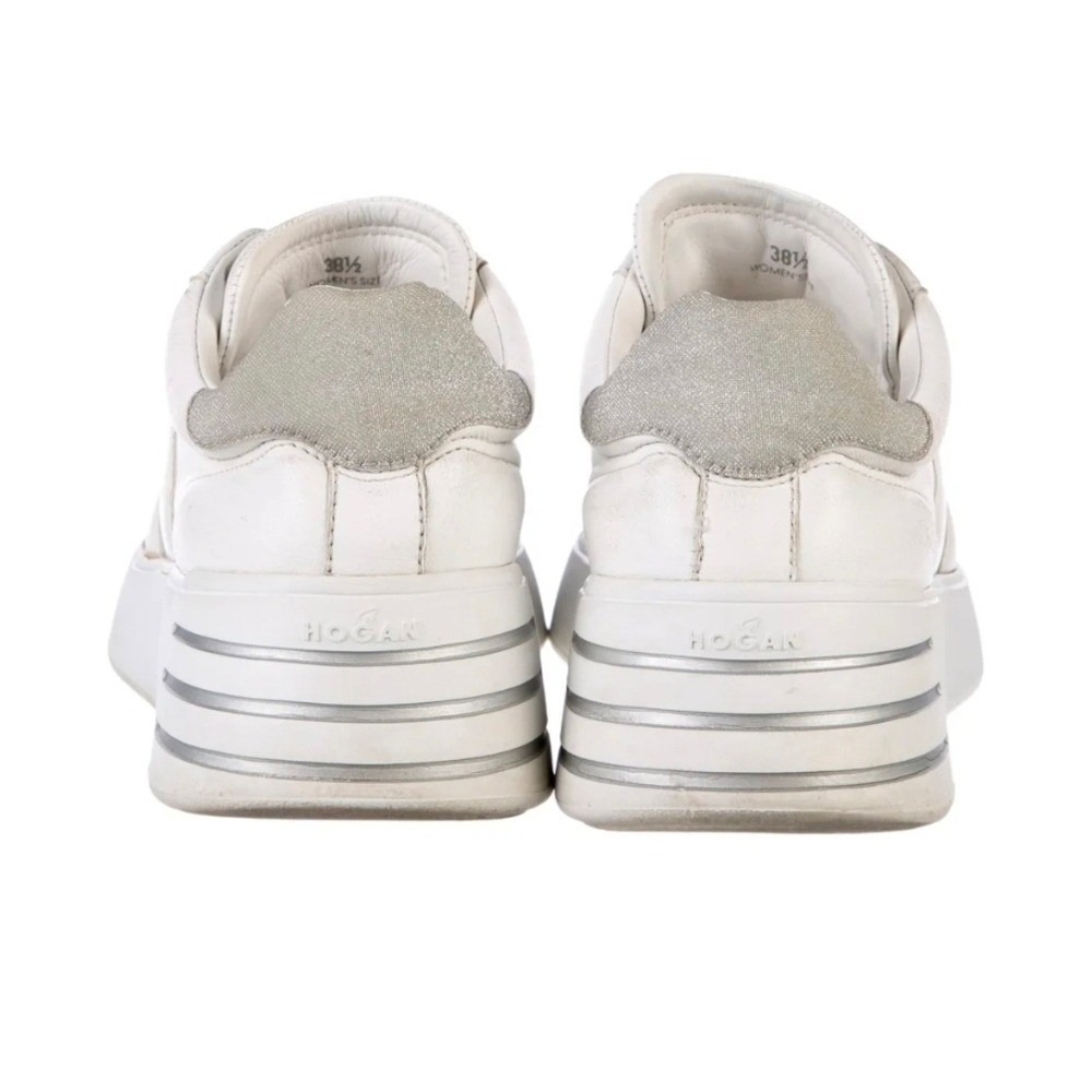 Hogan Platform Sneakers Women US8.5 (38.5) White Leather Luxury Chic Italian - Picture 2 of 7